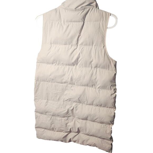 Guess Womens Puffer Vest Beige Size S Quilted With Zipper & Snap Closure - Picture 6 of 7